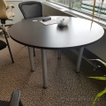 47" Espresso Round Table With Post Legs